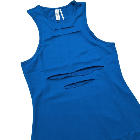 Urban Outfitters Slashed Mini Dress Blue Small - Picture 6 of 12